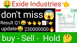 Exide Industries stock latest update Exide Industries share Result Q1 Target update analysis AGM [upl. by Heaps]