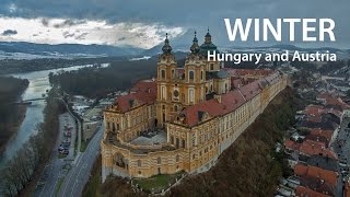 Flying in Winter over Hungary and Austria 4K [upl. by Bernadette]