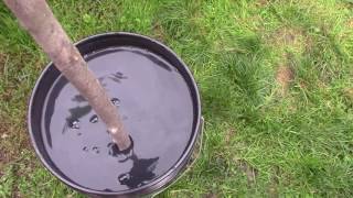 Rubber Coat 57 Roof Tar How to Tar a Roof CHEAP [upl. by Amari641]