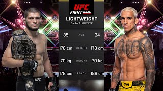 Khabib Nurmagomedov vs Charles Oliveira Full Fight  UFC 5 Fight Night [upl. by Elyac441]