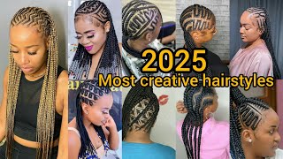 Most creative cornrows hairstyles every hair stylist must see  zigzag cornrows braids hairstyles [upl. by Jilleen]