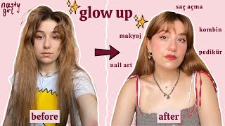 ✨GLOW UP✨ GEÇİRİYORUZ  ful bakım 🛀 saç açma nail art makyaj pedikür kombin uygun fiyatlı [upl. by Will]