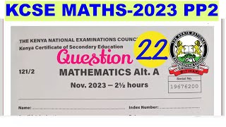 KCSE MATHS PP2 2023 LOCI [upl. by Gratiana]