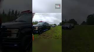 Shocking video shows car going airborne in wild Georgia crash [upl. by Eemyaj]