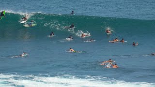 WHO IS DROP IN ON THESE WAVES MANY SURFERS DROP IN AT ULUWATU [upl. by Galliett]