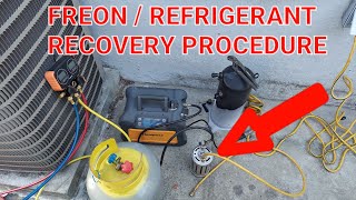 REFRIGERANT  FREON RECOVERY [upl. by Eocsor130]