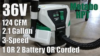 Corded or Battery WetDry Vac  Metabo HPT 36V MultiVolt Brushless Pod Style Vacuum RP3608DAQ4 [upl. by Ahsinid]