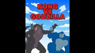 KONG VS GODZILLA ANIMATED VERSION 🦍👑🦖🔥🎥 [upl. by Ariet]