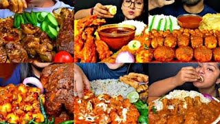 mukbangers eating lots of non veg spicy food Asmr mukbang😩🥵ASMRRRR FAMM [upl. by Tnilf601]