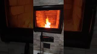 fire burning masonry heater [upl. by Anselm]