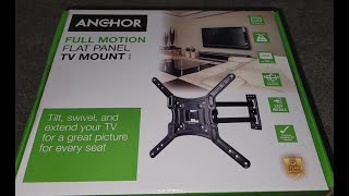 Anchor Full Motion TV Mount Review Unboxing and Installation [upl. by Elylrac]