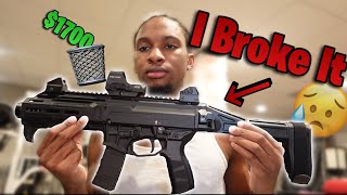 I BROKE My CZ Scorpion 3 Pistol [upl. by Lekzehcey]