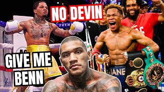 TANK DAVIS WANTS 170 POUND CONOR BENN BUT DEVIN TOO BIG AT 140 SAY FANS [upl. by Edwine]