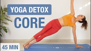 Yoga DETOX para Abdomen amp Espalda  Clase Completa para Fortalecer CORE 45 min [upl. by Enitsuj]