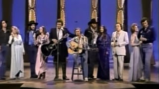 Johnny Cash Waylon Jennings Hank Williams Jr Merle Kilgore George Jones  Angel Band  1979 [upl. by Kippie]