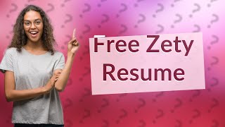 How to download zety resume for free [upl. by Weinstein]