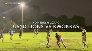 Homebush Oztag USYD Lions vs Kwokkas  Round 5 [upl. by Shrier]