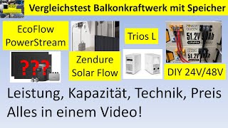 Der Vergleich EcoFlow PowerStream vs Zendure SolarFlow vs Trios L vs DIY Balkonkraftwerk Speicher [upl. by Haraz]