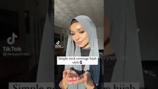 Simple neck coverage hijab style💕 [upl. by Zarger220]