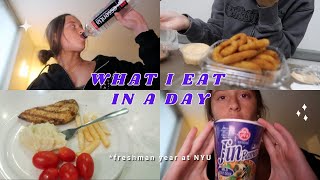 What I eat in a day as a BUSY college student freshman year at NYU [upl. by Alban]