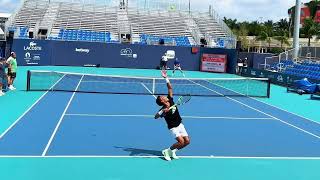 オジェアリアシムのスピンサーブ（スロー）  Felix Auger Aliassime Spin Serve Slow Motion [upl. by Ajile527]