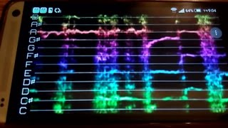 歌唱工具3 PitchLab Spectrogram while singing acappella [upl. by Tanhya338]