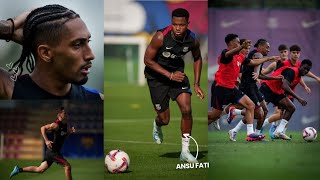 Barcelona Training Today Ansu Fati Balde Gavi Raphinha Put in the work [upl. by Nolan]