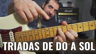 Como Hacer Progresiones con TRIADAS en GUITARRA de Do a Sol  I a V Grado [upl. by Edythe]