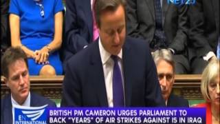 Cameron urged parliament to vote air strike against ISIS [upl. by Eyde]