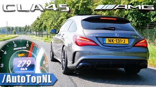 Mercedes CLA 45 AMG 381HP  ACCELERATION TOP SPEED amp SOUND by AutoTopNL [upl. by Verbenia]