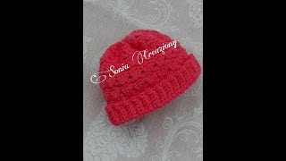 Cappellino neonato 0  3 mesi alluncinetto [upl. by Suivat]