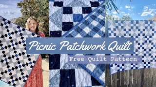 Picnic Patchwork Quilt  Free Baby Quilt Pattern and Tutorial [upl. by Acinet820]