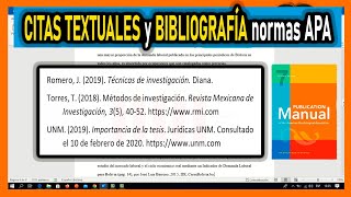 CITAS TEXTUALES y REFERENCIAS BIBLIOGRÁFICAS Normas APA 7ma Edición [upl. by Rehpotsrhc]