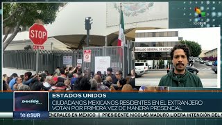 Mexicanos residentes en EEUU ejercen su derecho al voto [upl. by Rdnaskela]