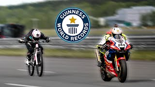 Fastest Towed Bicycle  Guinness World Records [upl. by Assilana]