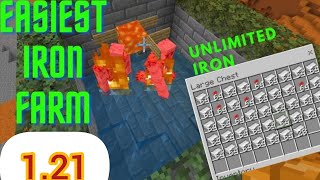 Minecraft EASY Iron Farm in Bedrock 121 [upl. by Nicolis]