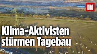 KlimaAktivisten „Ende Gelände“ besetzen Tagebau [upl. by Aseen]