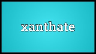 Xanthate Meaning [upl. by Sidra]