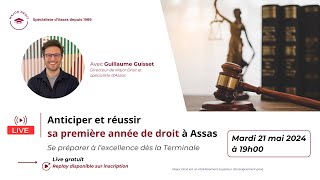 📢 LIVE  Anticiper et réussir sa 1ère année de droit à Assas [upl. by Euqilegna]