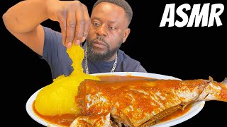 EXTREME SPICY TILAPIA FISH PEPPER SOUP AND STARCH ASMR  AFRICAN FOOD [upl. by Baelbeer155]