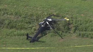 Raw aerials 4 HCSO SWAT team members hurt in helicopter hard landing west of Houston [upl. by Bascio]