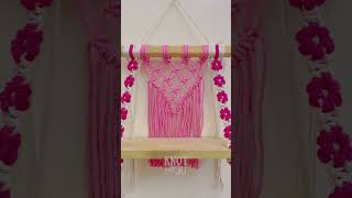 Macrame Shelf Flower Design  TUTORIAL on my Channel 🌸 [upl. by Zebedee17]