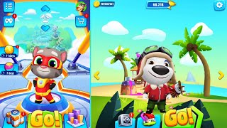 Talking Tom Hero Dash vs Talking Hank Blast Park  Talking Tom vs Pilot Hank  Android [upl. by Neelyak]