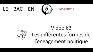 Les différentes formes de l’engagement politique Le bac en 5 minutes épisode 63 [upl. by Meehsar]