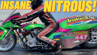 MOST INSANE NITROUS HUFFING DRAG BIKE RACE [upl. by Esyahc]