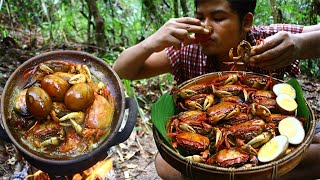 Cooking Crabs for Food  Cook Red Crab with Asian Recipe [upl. by Bishop]