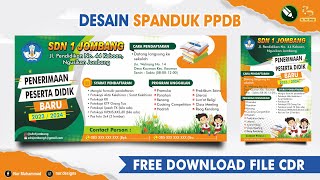 DOWNLOAD DESAIN SPANDUK PPDB 2023 CORELDRAW  FREE CDR   Nur Designs [upl. by Kahle]