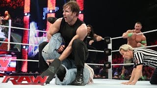 John Cena Roman Reigns amp Dean Ambrose vs The Wyatt Family Raw June 9 2014 [upl. by Enelym]