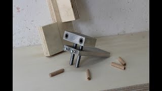 dima per spinatura legno fai da te homemade doweling jig [upl. by Hgielhsa]