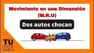 Dos autos colisionan de frente Movimiento en una dimensión MRU [upl. by Aynwad]